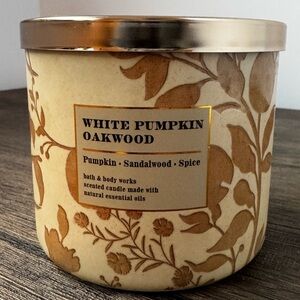 Bath & Body Works White Pumpkin Oakwood 3-Wick Candle